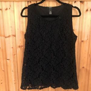 Alfani Lace Beaded Sleeveless Top Size Medium